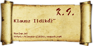Klausz Ildikó névjegykártya