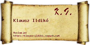 Klausz Ildikó névjegykártya